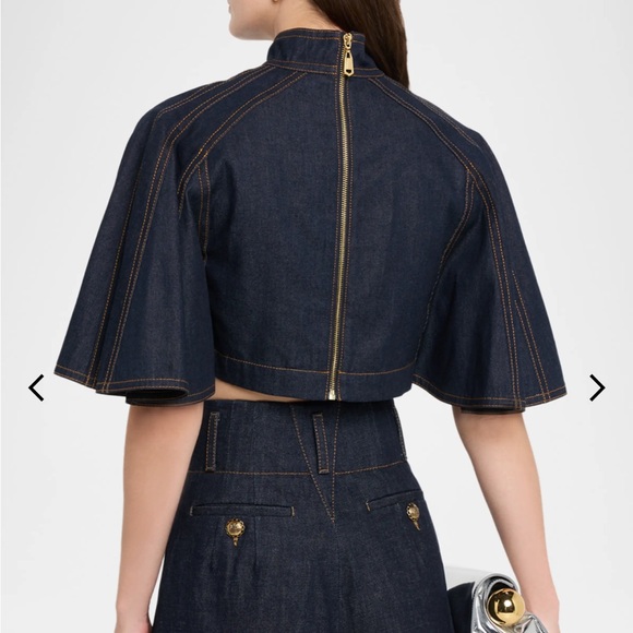 Zimmermann hypnotic Denim capelet with Gold Zipper - Picture 3 of 3